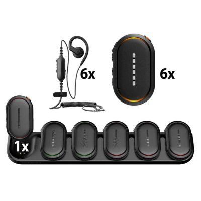 Motorola TLK25e Pack de 6 Walkie-Talkies + Auriculares + Base de Carregamento